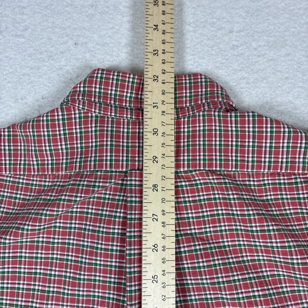 Polo Ralph Lauren Classic Fit Mens Large Green Red Plaid Button Down Long Sleeve
